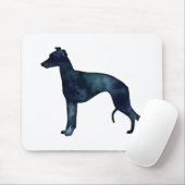 Whippet Hund Rasse Schwarze Wasserfarbe Silhouette Mousepad (Mit Mouse)