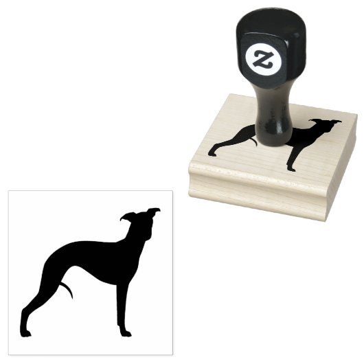 Whippet Hund Rasse Silhouette Gummistempel (Stempel)