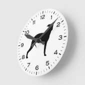 Whippet Hund Rasse Silhouette Runde Wanduhr (Winkel)