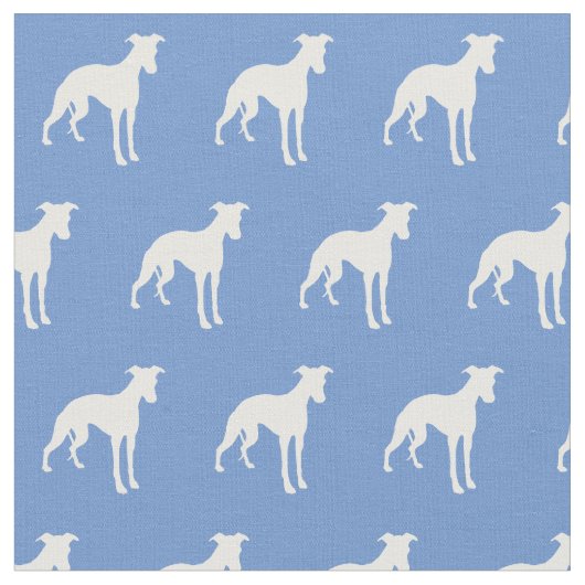 Whippet Hund Silhouette Pet Light Blue Stoff (Nahaufnahme)
