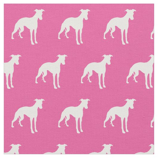 Whippet Hund Silhouette Pet Pink Stoff (Nahaufnahme)