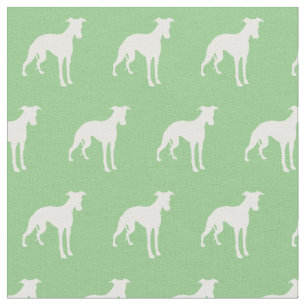 Whippet Hund Silhouette Pet Sage Green Stoff