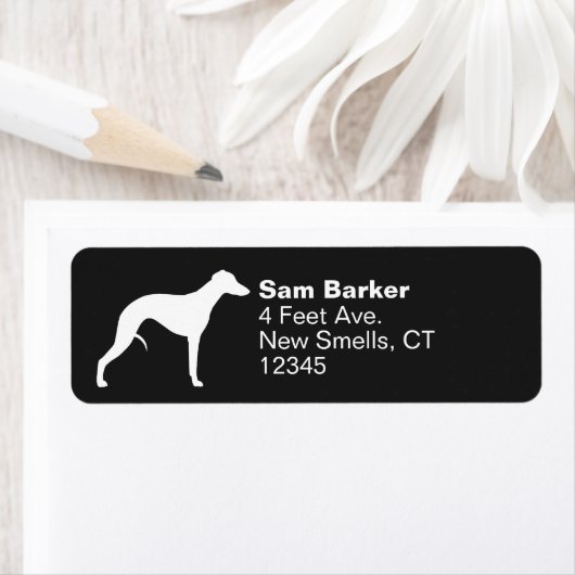 Whippet Hund Silhouette Rücksendeadresse (Insitu)