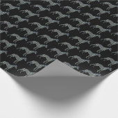 Whippet Hund Silhouette Y&B Black Gift Geschenkpapier (Ecke)