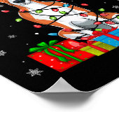 Whippet Hund Ugly Xmas Lights Weihnachtsmannmütze Poster (Ecke)