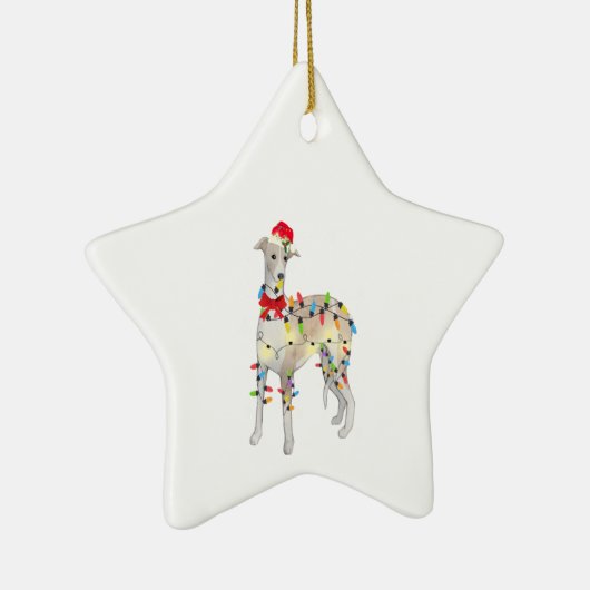 Whippet Hund Weihnachten Weihnachten Weihnachten W Keramik Ornament (Rechts)