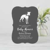 Whippet Hunde Babydusche neutral Einladung (Stehend Vorderseite)