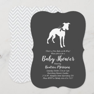 Whippet Hunde Babydusche neutral Einladung
