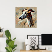 Whippet-Hunde-Kunstposter Poster (Heimbüro)