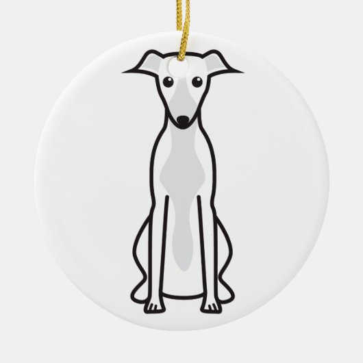 Whippet HundeCartoon Keramik Ornament (Vorne)