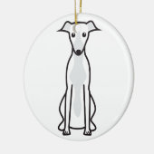 Whippet HundeCartoon Keramik Ornament (Links)
