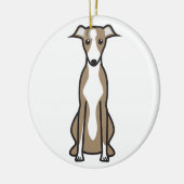 Whippet HundeCartoon Keramikornament (Links)