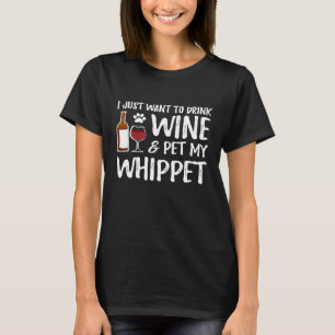 Whippet-Hundeliebhaber Wein Lustige Hundemutter T-Shirt