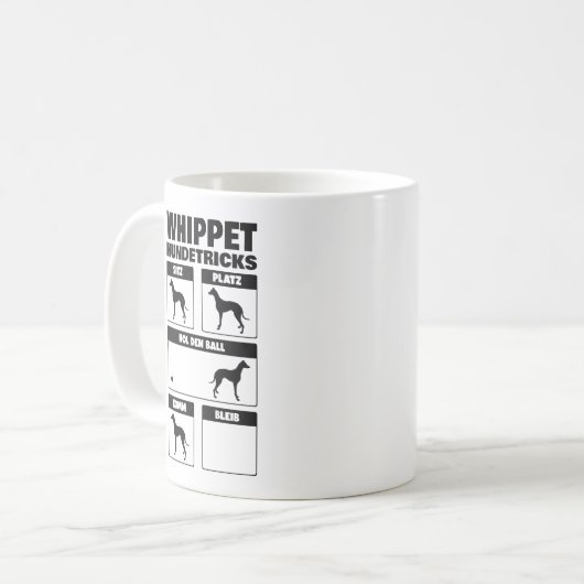 Whippet Hundetricks Windhund Tricks Sighthouse Kaffeetasse (Vorderseite Links)