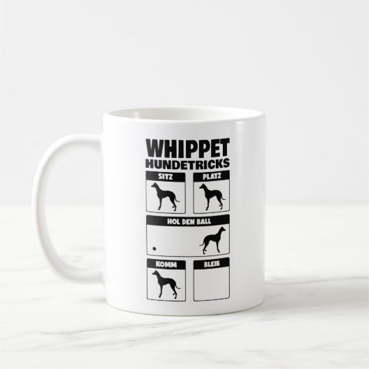 Whippet Hundetricks Windhund Tricks Sighthouse Kaffeetasse (Links)