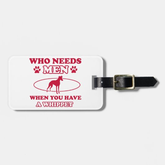 Whippet Hundezuchtentwürfe Gepäckanhänger (Vorderseite horizontal)