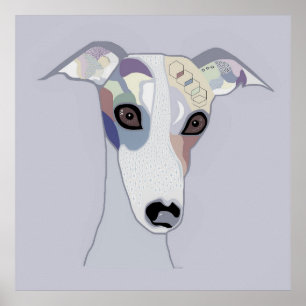 Whippet in den Denim-Farben Poster