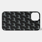 Whippet Italian Greyhound Dog Silhouett Grid Black iPhone Hülle (Rückseite (Horizontal))