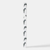 Whippet Italian Greyhound Dog Silhouett Grid White iPhone Hülle (Rechte Seite)