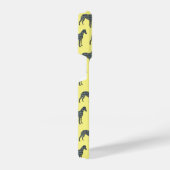 Whippet Italian Greyhound Hund Silhouet Grid Yello iPhone Hülle (Rechte Seite)