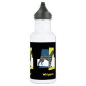 Whippet/Italian Greyhound Hund Silhouette Y&B Grid Edelstahlflasche (Rechts)