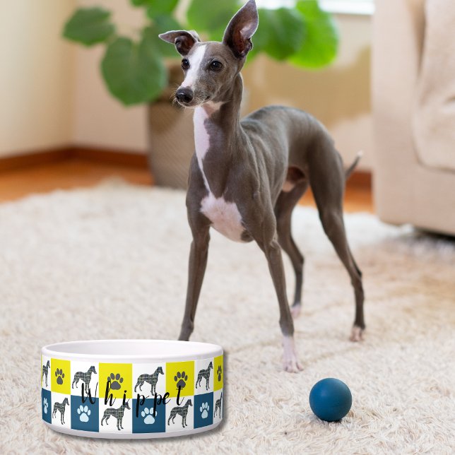 Whippet Italian Greyhound & Paw Y&B New Puppy Bowl Napf (Whippet / Italian Greyhound New Puppy Dog Bowl)