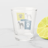 Whippet Italian Greyhound Silhouette Dog & Paw Y&B Schnapsglas (Rückseite)