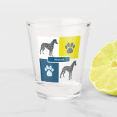 Whippet Italian Greyhound Silhouette Dog & Paw Y&B Schnapsglas (Vorderseite)