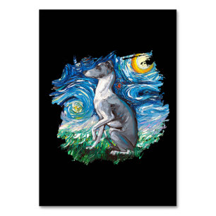 Whippet Italian Greyhound Starry Night Dog Art Tischnummer