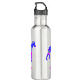 Whippet/Italienischer Grauhund Hund Pink & Blau Edelstahlflasche (Rückseite)