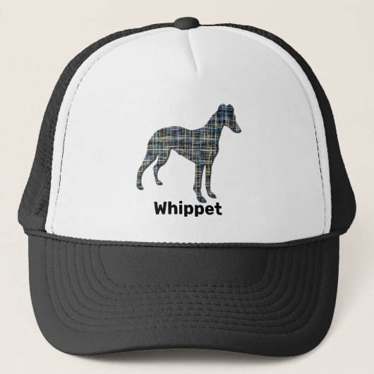 Whippet/Italienisches Greyhound Hund Silhouette Gr Truckerkappe (Vorderseite)