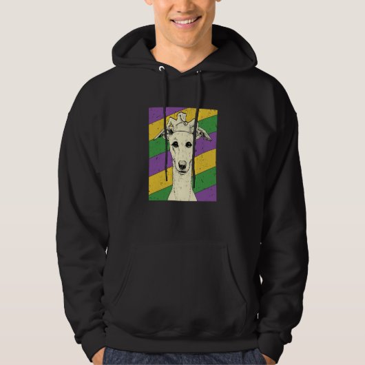 Whippet Jester Mardi Gras Dog Mom or Dad Hoodie (Vorderseite)