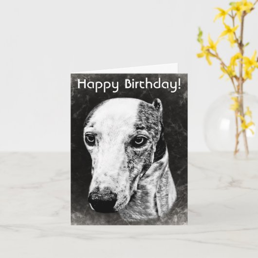 Whippet Karte (Gelbe Blume)