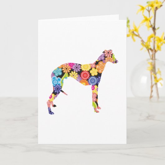 Whippet Karte (Gelbe Blume)