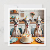 Whippet-Karte, Whippet-Geburtstag, Whippet Einladung (Vorderseite)