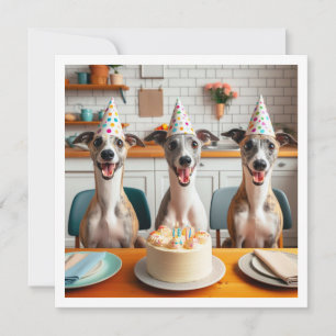 Whippet-Karte, Whippet-Geburtstag, Whippet Einladung
