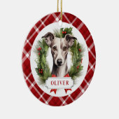 Whippet Keramik Circle Ornament (Rechts)