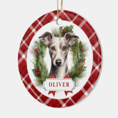 Whippet Keramik Circle Ornament (Links)