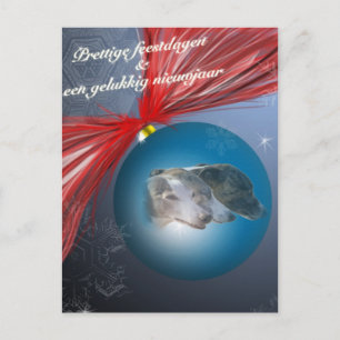 Whippet-Kerstkaart Postkarte