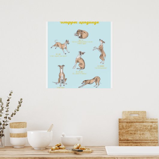 Whippet Language Whippet Canvas Poster (Küche)
