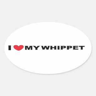 whippet Liebe Ovaler Aufkleber
