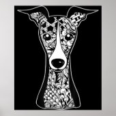 Whippet Lover | Italienische Greyhound Face Graphi Poster (Vorne)