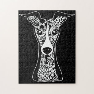 Whippet Lover Italienische Greyhound Face Graphi Puzzle