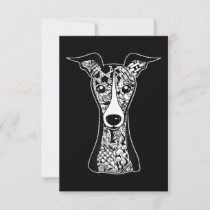 Whippet Lover  Italienische Greyhound Face Graphic RSVP Karte