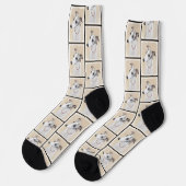 Whippet Malerei Brindle White Original Hunde Kunst Socken (Linkes Detail)