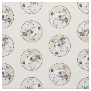 Whippet Malerei Brindle White Original Hunde Kunst Stoff