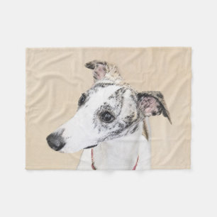 Whippet-Malerei - Niedliche Original-Hundekunst Fleecedecke