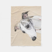 Whippet-Malerei - Niedliche Original-Hundekunst Fleecedecke (Vorderseite)