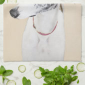 Whippet-Malerei - Niedliche Original-Hundekunst Küchentuch (Gefaltet)