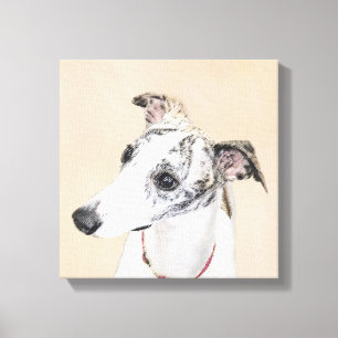 Whippet-Malerei - Niedliche Original-Hundekunst Leinwanddruck